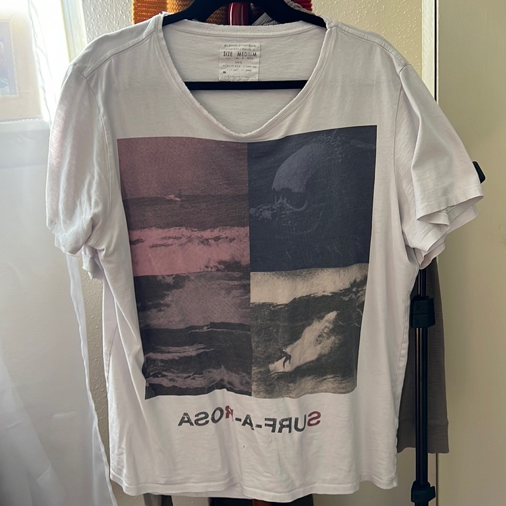 Allsaints White Surf-A-Rosa T-shirt